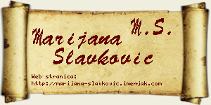 Marijana Slavković vizit kartica